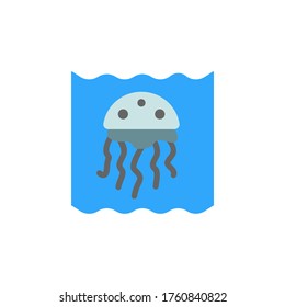 Jellyfish, ocean icon. Simple color vector elements of saving marine icons for ui and ux, website or mobile application