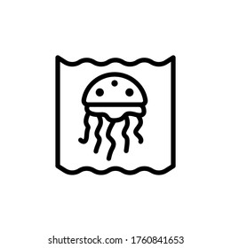 Jellyfish, ocean icon. Simple line, outline vector elements of saving marine icons for ui and ux, website or mobile application