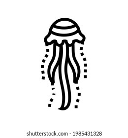 jellyfish ocean line icon vector. jellyfish ocean sign. isolated contour symbol black illustration