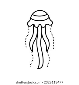 jellyfish ocean line icon vector. jellyfish ocean sign. isolated contour symbol black illustration