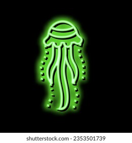 jellyfish ocean neon light sign vector. jellyfish ocean illustration