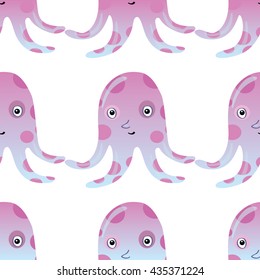 Jellyfish or octopus marine seamless pattern background