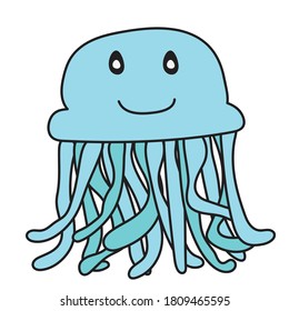 Jellyfish on a white background
