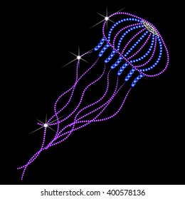 jellyfish out of beads on a black background