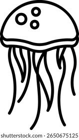 Jellyfish Outline Icon: Aquatic Sea Creature