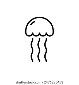 jellyfish outline icon vector illustration