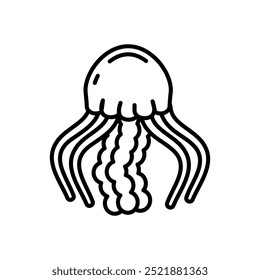 Jellyfish Outline Icon, Vector illustration