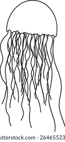 Jellyfish outline vector illustration Hand-drawn art line Great for coloring book, greeting cards, educational material, kids party invitations	
