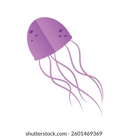 Jellyfish paper cut vector illustration