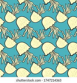 Padrão de águas-vivas, ilustração, vetor sobre fundo branco