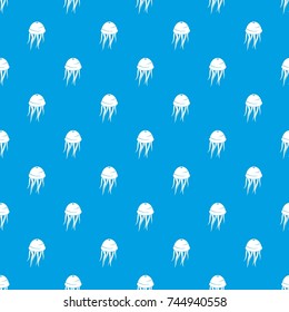 Jellyfish pattern repeat seamless in blue color for any design. Vector geometric illustration