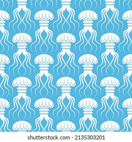 Jellyfish pattern seamless. medusa background. marine animal Vector texture