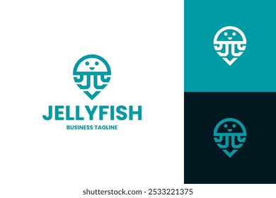 jellyfish point vector logo design