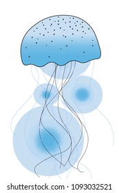 Jellyfish in the sea.