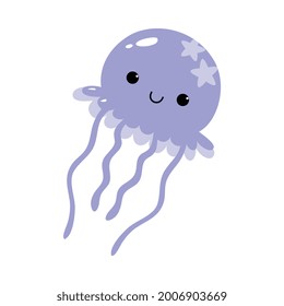 Jellyfish as Sea Animal Floating Underwater Vector Illustration