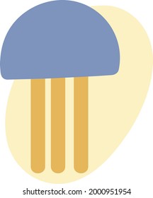 Jellyfish sea animal, illustration, on a white background.