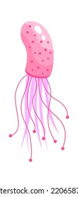 Jellyfish sea animal. Vector illustration