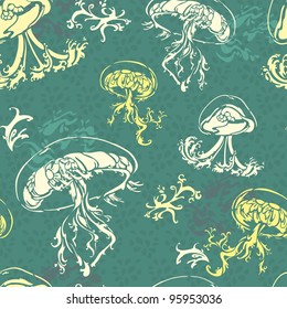 Jellyfish sea flower pattern