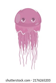 jellyfish sea life cute icon
