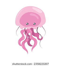 jellyfish sea life icon isolated