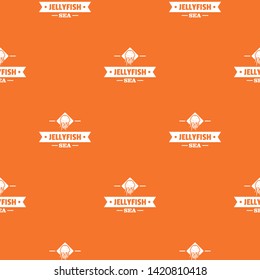 Jellyfish sea pattern vector orange for any web design best