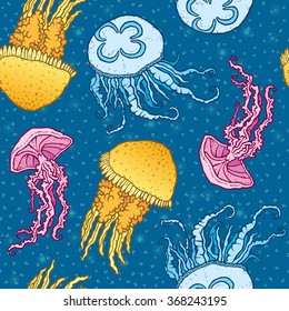 jellyfish seamless background
