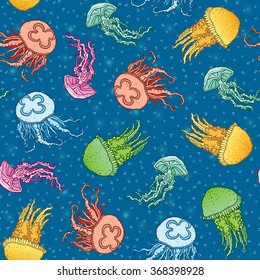  jellyfish seamless background