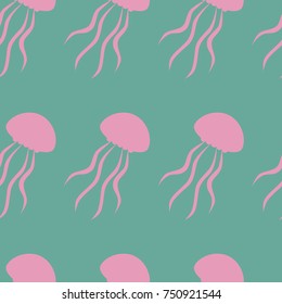 Jellyfish seamless pattern