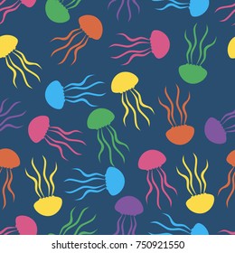 Jellyfish seamless pattern
