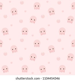 Jellyfish Seamless Pattern Background