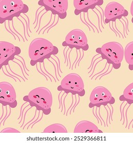 Jellyfish seamless pattern for fabric, background, wallpaper, wrapping, etc