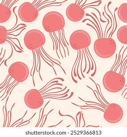 Jellyfish seamless pattern for fabric, background, wallpaper, wrapping, etc