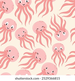 Jellyfish seamless pattern for fabric, background, wallpaper, wrapping, etc