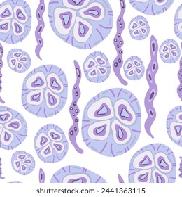 Jellyfish seamless pattern flat design ocean marine