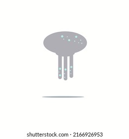 Jellyfish set icon grey color vector illustration