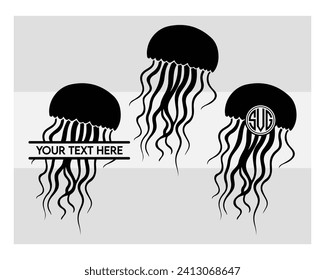 Jellyfish, Jellyfish Silhouette, Fish, Jellyfish Eps, Animal, Box jellyfish, Sea animals, Beach, Summer, Holiday