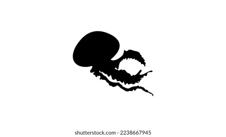 jellyfish silhouette high quality vector