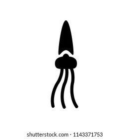 jellyfish silhouette icon. Decoration element. Isolated on white background. Flat design. Vector illustration.