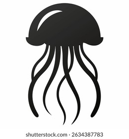 Jellyfish Silhouette icon on white background