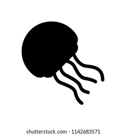 jellyfish silhouette icon, vector illustration.