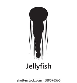 jellyfish silhouette title on the white background