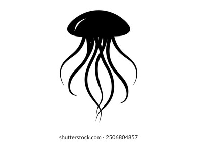 A jellyfish silhouette vector illustration