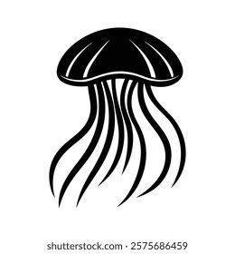 Jellyfish Silhouette Vector Illustration Design