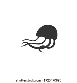 Jellyfish silhouette vector on a white background