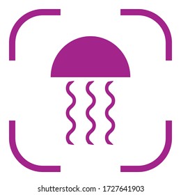Jellyfish simple icon. Flat desing