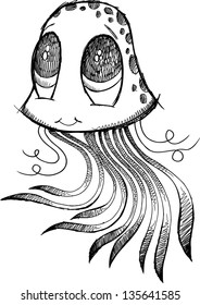 Jellyfish Sketch Doodle Vector Art