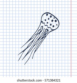 jellyfish sketch. vector
