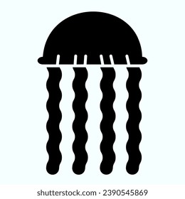 Jellyfish solid icon. Medusa animal illustration isolated on white. Tropic Jellyfish silhouette glyph style design, designed for web and app. Eps 10