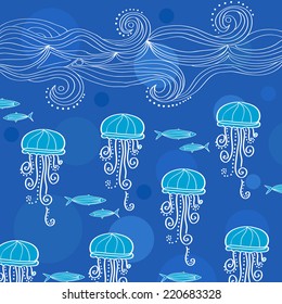 jellyfish, starfish and fish