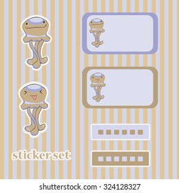 jellyfish sticker set 